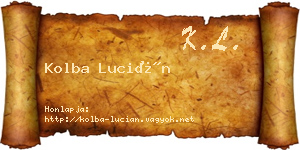 Kolba Lucián névjegykártya